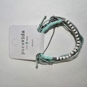 Pura Vida Mint and White Multi-Strand Bracelet